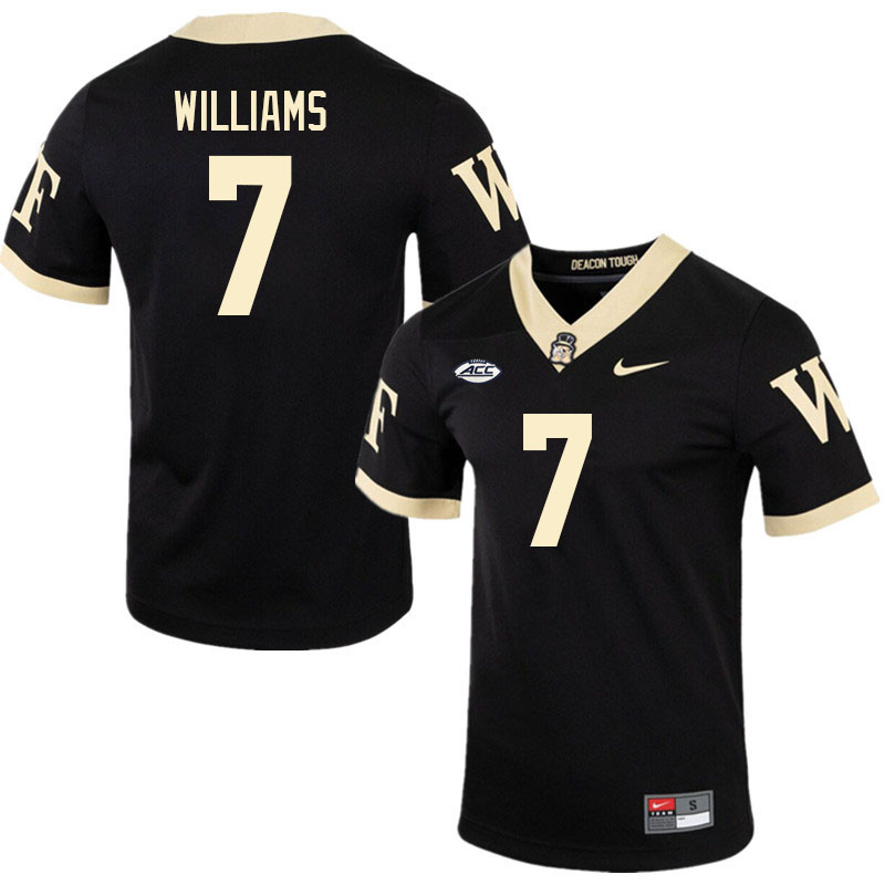 Men-Youth #7 AJ Williams Wake Forest Demon Deacons 2023 College Football Jerseys Stitched Sale-Black